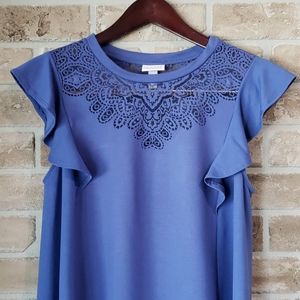 Maternity blouse, Periwinkle blouse